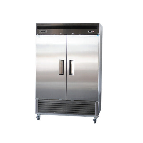 Bison BRR-46 2 Door Stainless Steel Reach-In Refrigerator 46 Cu. Ft.