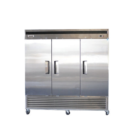 Bison BRR-71 3 Door Stainless Steel Reach-In Refrigerator 71 Cu. Ft.