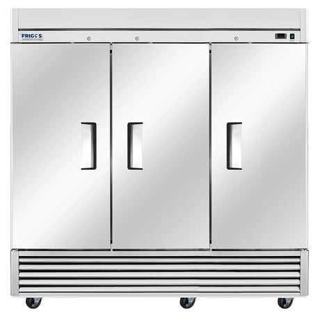 Commercial Reach in Freezer 3 Section Solid Door Frigos FG-FZ-3D with Aluminum Interior with 304 Stainless Steel Floor