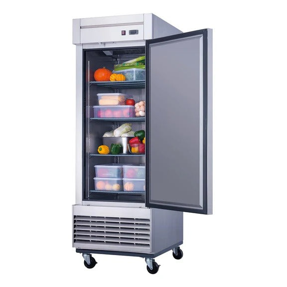 Dukers D28R 28" Single Solid Door Bottom Mount Reach-In Refrigerator 17.79 Cu. Ft