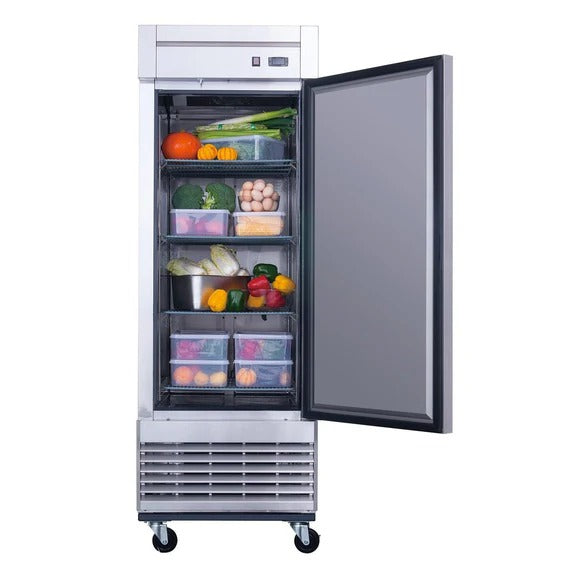 Dukers D28R 28" Single Solid Door Bottom Mount Reach-In Refrigerator 17.79 Cu. Ft