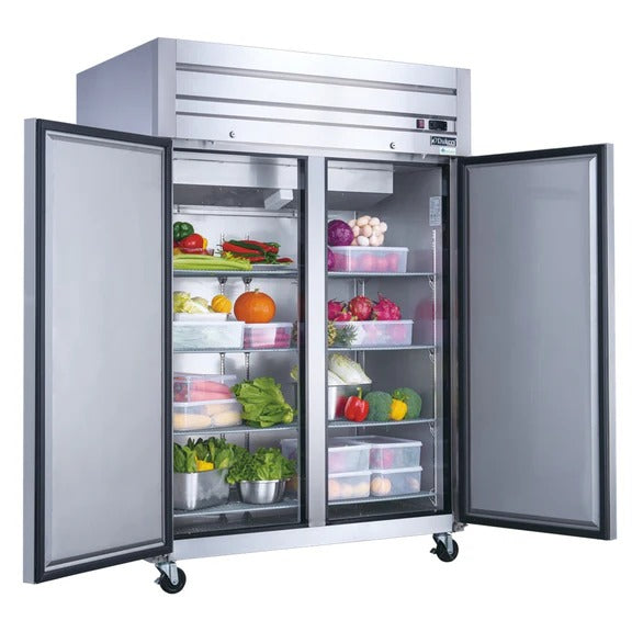 Dukers D55AF 55" Two Solid Door Top Mount Reach-In Freezer 41.73 Cu. Ft