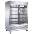 Dukers D55F-GS2 55" Two Glass Door Bottom Mount Reach-In Freezer 40.74 Cu. Ft