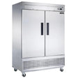 Dukers D55R 55" Two Solid Door Bottom Mount Reach-In Refrigerator 40.74 Cu. Ft