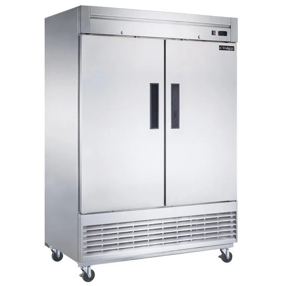 Dukers D55R 55" Two Solid Door Bottom Mount Reach-In Refrigerator 40.74 Cu. Ft