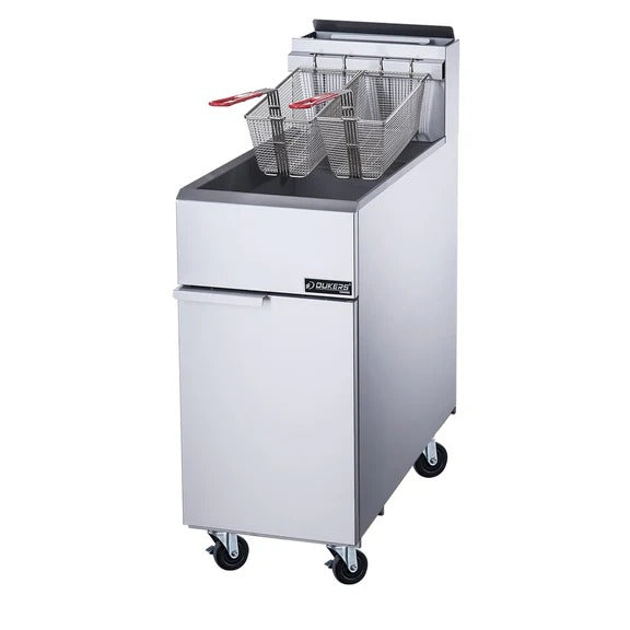 Dukers DCF4-NG 50 lb. Floor Fryer with 4 Tube Burner 120,000 BTU Natural Gas