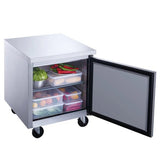 Dukers DUC29R 29" Single Solid Door Undercounter Worktop Refrigerator 6.99 Cu. Ft.