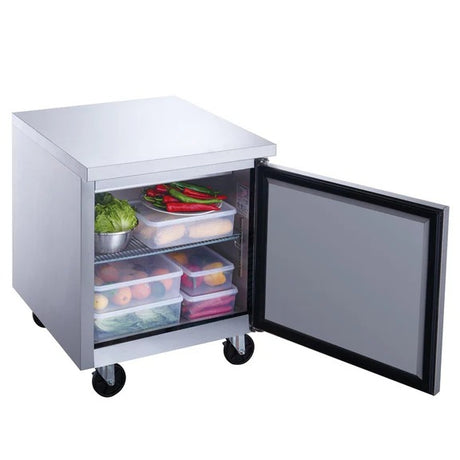 Dukers DUC29R 29" Single Solid Door Undercounter Worktop Refrigerator 6.99 Cu. Ft.