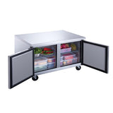 Dukers DUC60R 60" Two Solid Door Undercounter Worktop Refrigerator 15.53 Cu. Ft.