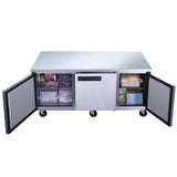Dukers DUC72F 72" Three Door Undercounter Commercial Freezer in Stainless Steel 18.96 Cu. Ft.