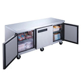 Dukers DUC72F 72" Three Door Undercounter Commercial Freezer in Stainless Steel 18.96 Cu. Ft.