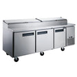 Dukers DPP90 90" 12 Pan Pizza Prep Table Refrigerator 24.89 Cu. Ft.