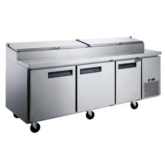 Dukers DPP90 90" 12 Pan Pizza Prep Table Refrigerator 24.89 Cu. Ft.