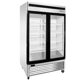 Frigos FGA-BMF-2GD-54 54 Two Hinged Glass Door Stainless Steel Reach-In Merchandiser Freezer 45 Cu. Ft.