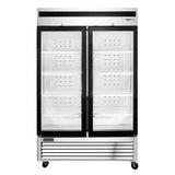 Frigos FGA-BMR-2GD-54 54.38 Two Swing Glass Door Stainless Steel Reach-In Merchandiser Cooler - 45 Cu. Ft.