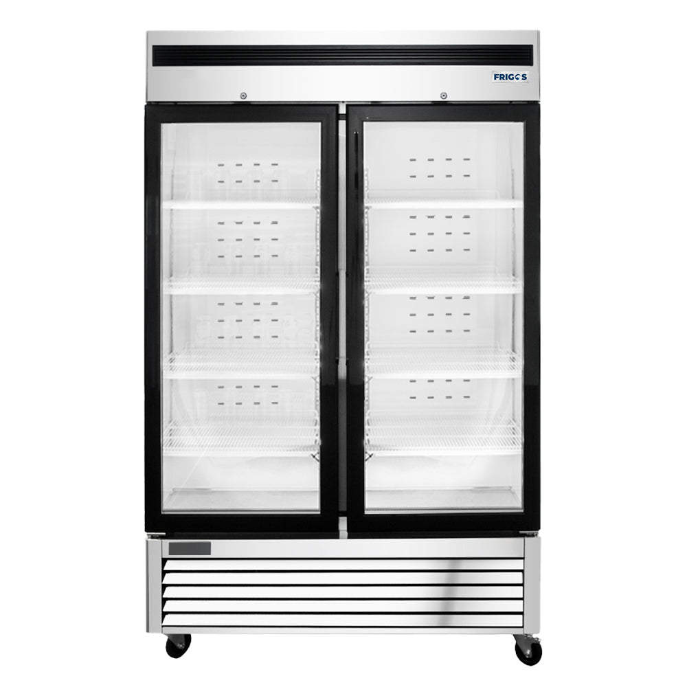 Frigos FGA-BMR-2GD-54 54.38 Two Swing Glass Door Stainless Steel Reach-In Merchandiser Cooler - 45 Cu. Ft.