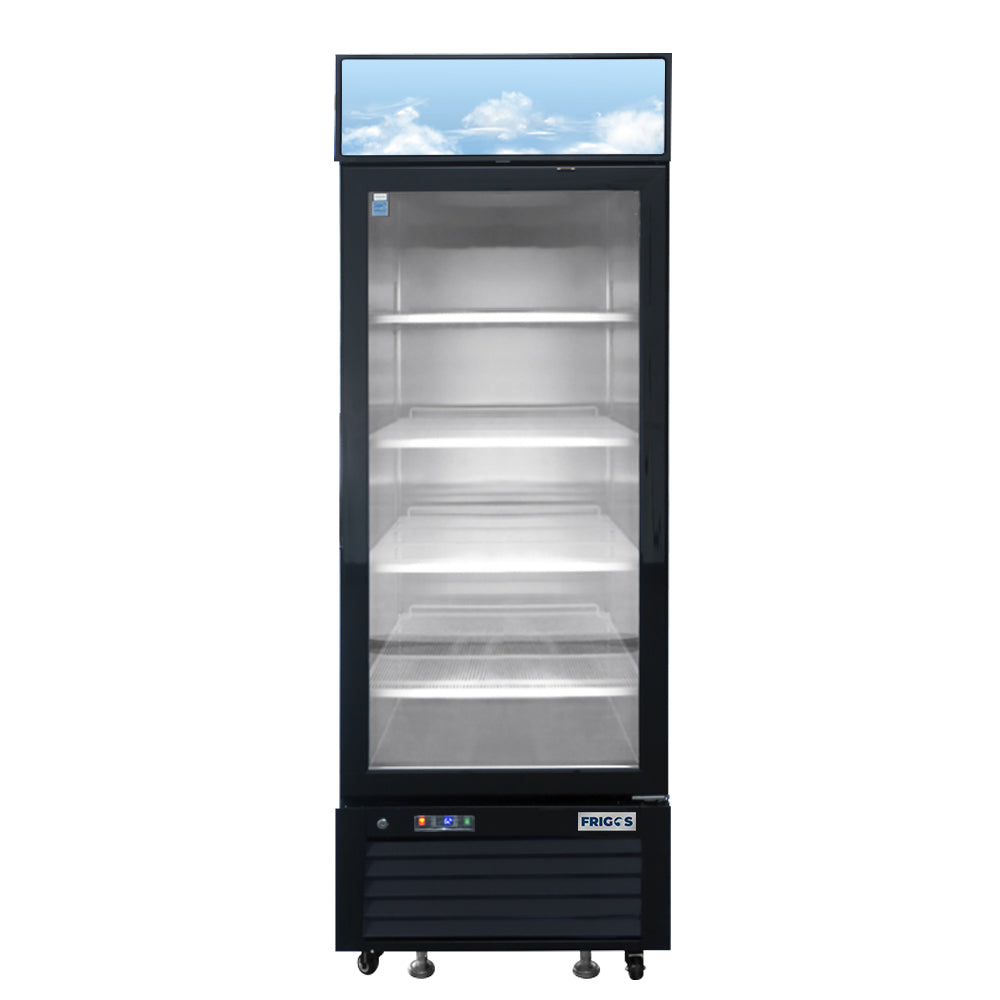 Frigos FGA-MGDF-1D-27-L 27 One Glass Door Black Steel Exterior Freezer Merchandiser 19 Cu. Ft. Left Hinged