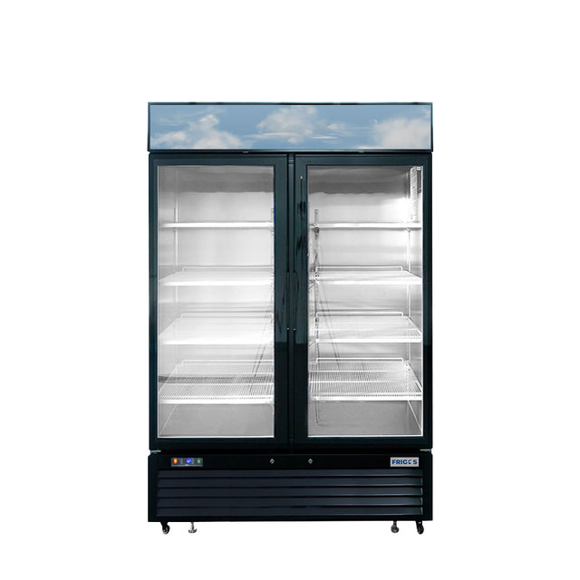 Frigos FGA-MGDF-2D-54 54 Two Glass Door Black Steel Exterior Freezer Merchandiser 44 Cu. Ft.