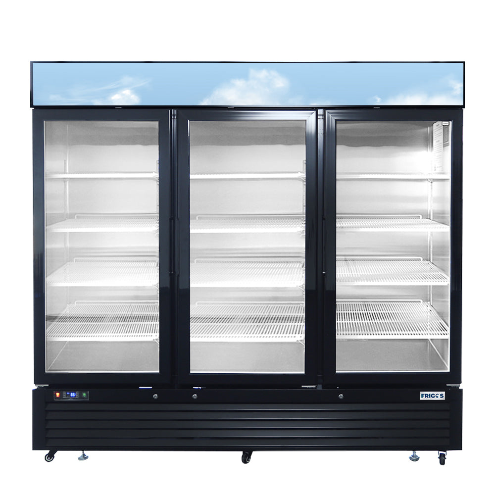 Frigos FGA-MGDF-3D-82 82 Three Glass Door Black Steel Exterior Freezer Merchandiser 68 Cu. Ft.