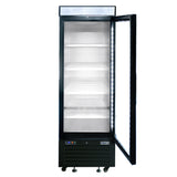 Frigos FGA-MGDR-1D-24-LHT 24 One Hinged Glass Door Black Steel Exterior Merchandiser Cooler 8 Cu. Ft.