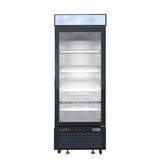 Frigos FGA-MGDR-1D-24-LHT 24 One Hinged Glass Door Black Steel Exterior Merchandiser Cooler 8 Cu. Ft.