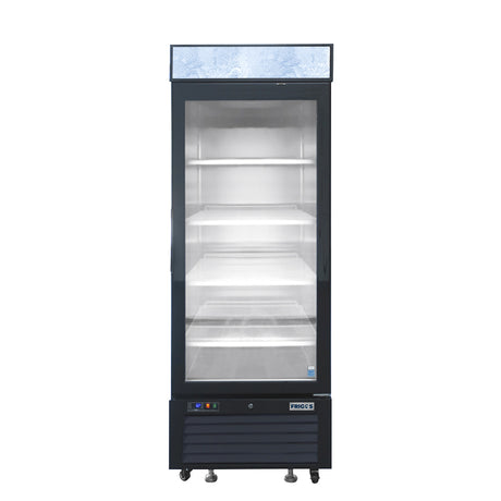 Frigos FGA-MGDR-1D-24-LHT 24 One Hinged Glass Door Black Steel Exterior Merchandiser Cooler 8 Cu. Ft.