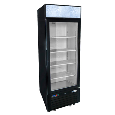 Frigos FGA-MGDR-1D-24 24 One Hinged Glass Door Black Steel Exterior Merchandiser Cooler 11 Cu. Ft.