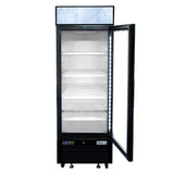 Frigos FGA-MGDR-1D-27-L 27 One Hinged Glass Door Black Steel Exterior Merchandiser Cooler 19 Cu. Ft. Left Hinged