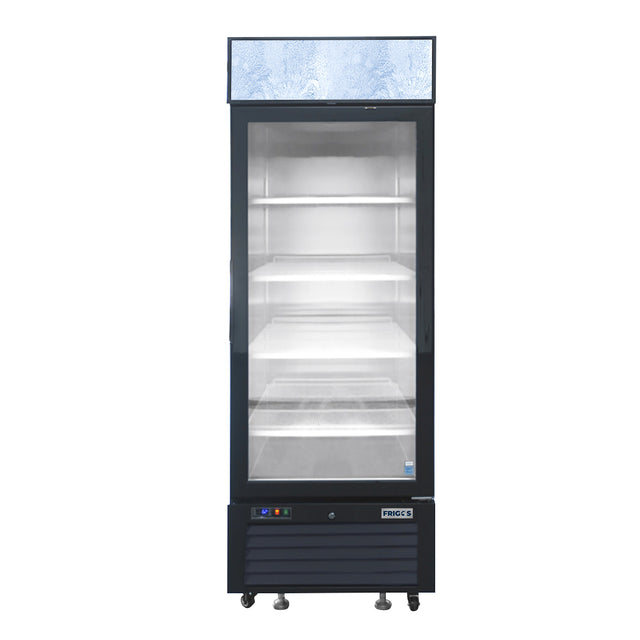 Frigos FGA-MGDR-1D-27 27" One Hinged Glass Door Black Steel Exterior Merchandiser Cooler 19 Cu. Ft.