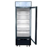 Frigos FGA-MGDR-1D-27 27" One Hinged Glass Door Black Steel Exterior Merchandiser Cooler 19 Cu. Ft.