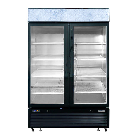 Frigos FGA-MGDR-2D-40 40 Two Hinged Glass Door Black Steel Exterior Merchandiser Cooler 29 Cu. Ft.