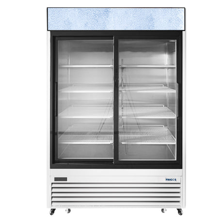 Frigos FGA-MGDR-2D-54-SS 54.38 Two Sliding Glass Door Stainless Steel Reach-In Merchandiser Refrigerator 45 Cu. Ft.