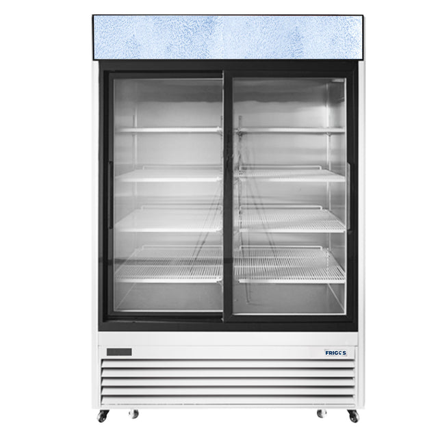 Frigos FGA-MGDR-2D-54-SS 54.38 Two Sliding Glass Door Stainless Steel Reach-In Merchandiser Refrigerator 45 Cu. Ft.