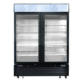 Frigos FGA-MGDR-2D-54 54 Two Hinged Glass Door Black Steel Exterior Merchandiser Cooler 44 Cu. Ft.