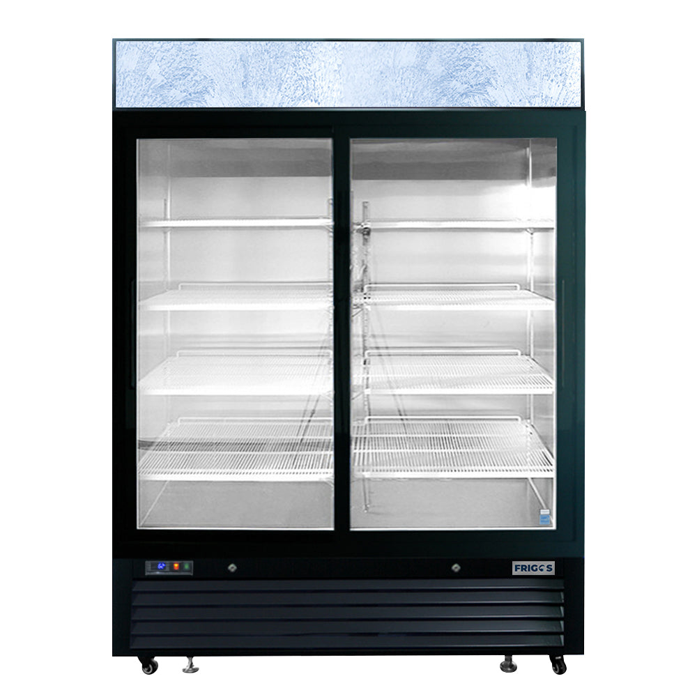 Frigos FGA-MGDR-2SD-54 54 Two Glass Door Black Steel Exterior Refrigerator Merchandiser 45 Cu. Ft.