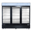 Frigos FGA-MGDR-3D-82 82 Three Hinged Glass Door Black Steel Exterior Merchandiser Cooler 69.54 Cu. Ft.
