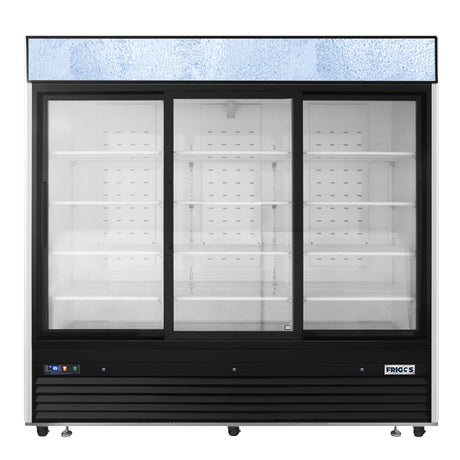 Frigos FGA-MGDR-3D-88 88 Black Exterior Sliding Glass Door Refrigerator Merchandiser 64.4 Cu. Ft.