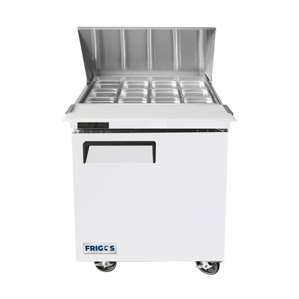 Frigos FGA-SPT-12P-28-MT 28 One Door Mega Top Refrigerator Sandwich Prep Table (12) 16 Size Pans