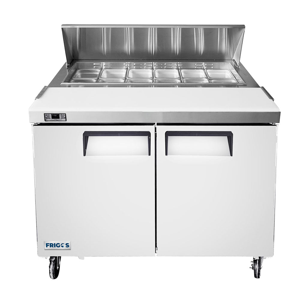 Frigos FGA-SPT-12P-48 48 Two Door Refrigerated Sandwich Prep Table (12) 16 size pans