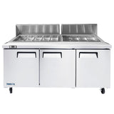 Frigos FGA-SPT-18P-73 73 Three Door Refrigerated Sandwich Prep Table (18) 16 size pans