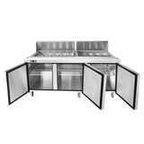 Frigos FGA-SPT-18P-73 73 Three Door Refrigerated Sandwich Prep Table (18) 16 size pans