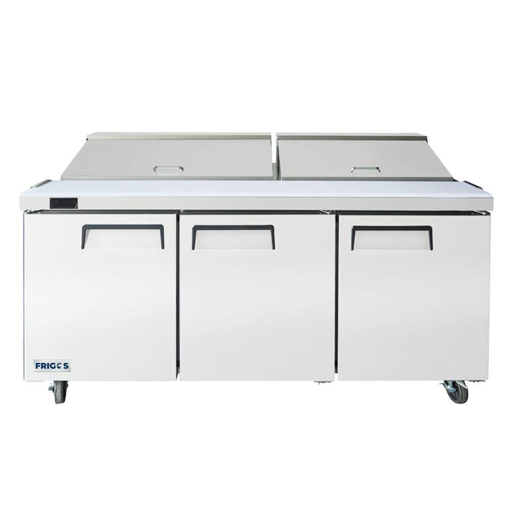 Frigos FGA-SPT-18P-73 73 Three Door Refrigerated Sandwich Prep Table (18) 16 size pans