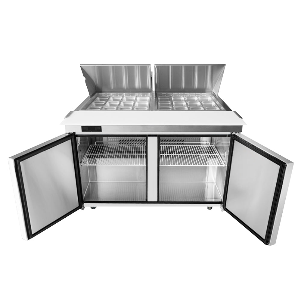 Frigos FGA-SPT-24P-60-MT 60 Two Door Mega Top Refrigerator Sandwich Prep Table (24) 16 size pans