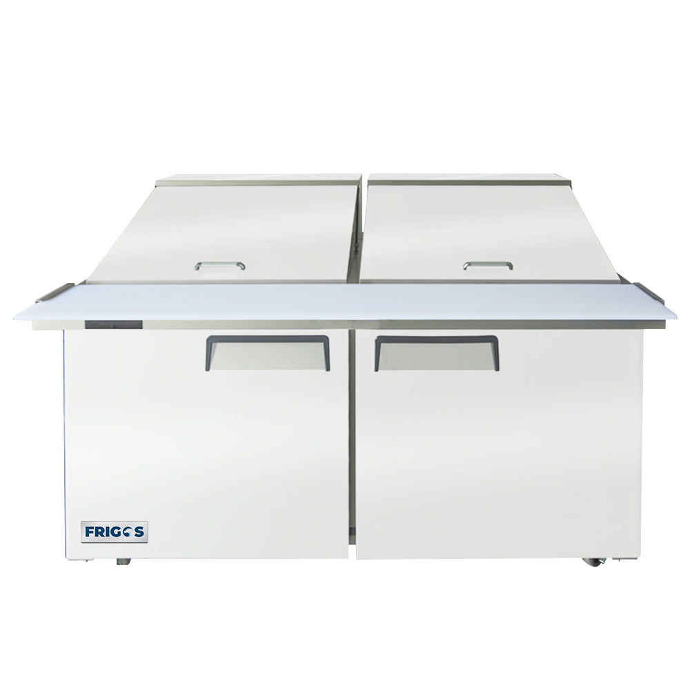 Frigos FGA-SPT-24P-60-MT 60 Two Door Mega Top Refrigerator Sandwich Prep Table (24) 16 size pans