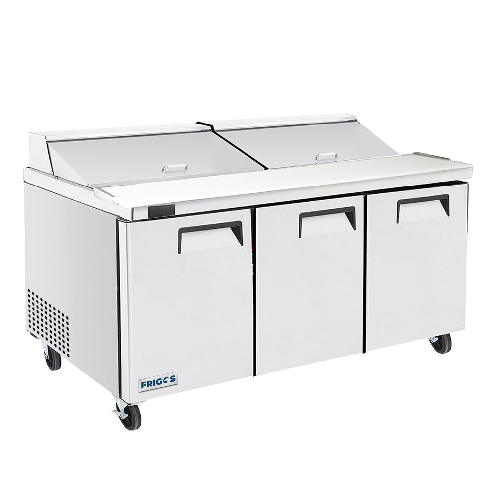 Frigos FGA-SPT-30P-73-MT 73 Three Door Mega Top Refrigerator Sandwich Prep Table (30) 16 size pans