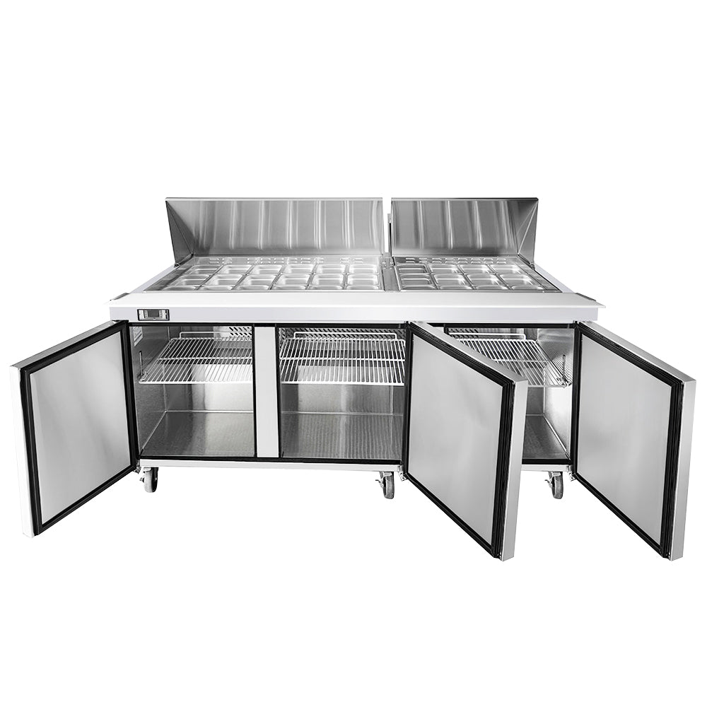 Frigos FGA-SPT-30P-73-MT 73 Three Door Mega Top Refrigerator Sandwich Prep Table (30) 16 size pans