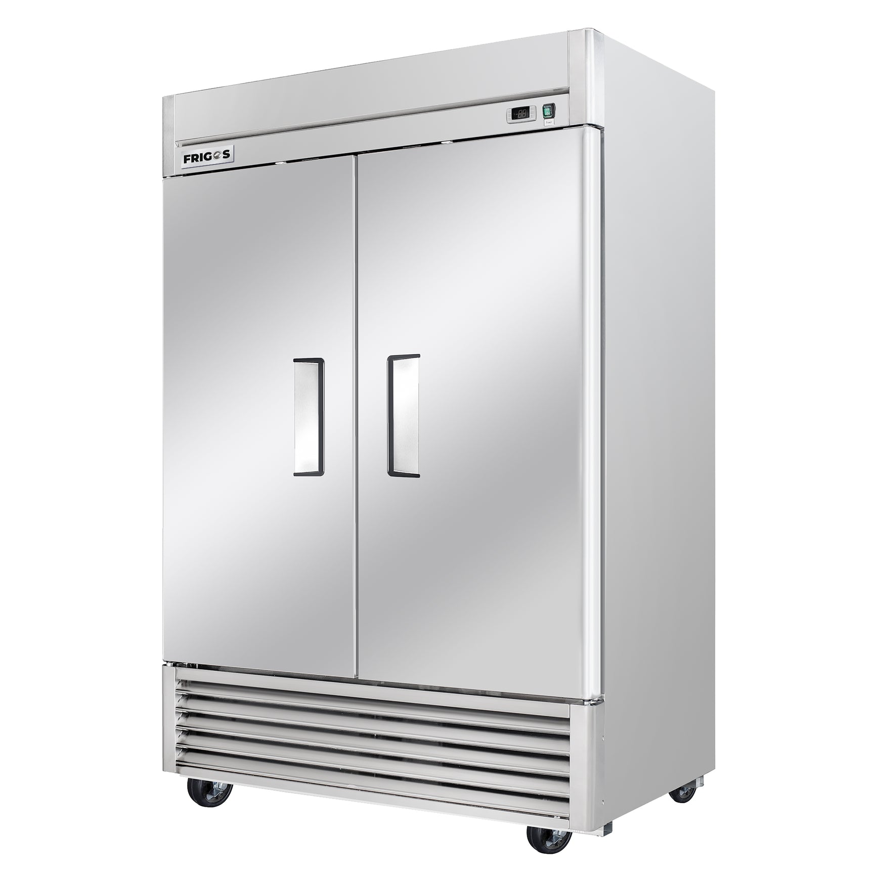 Frigos Platinum FG-RF-2DV 54 Solid 2 Door Reach-In Commercial Stainless Steel Refrigerator 41.9 Cu Ft