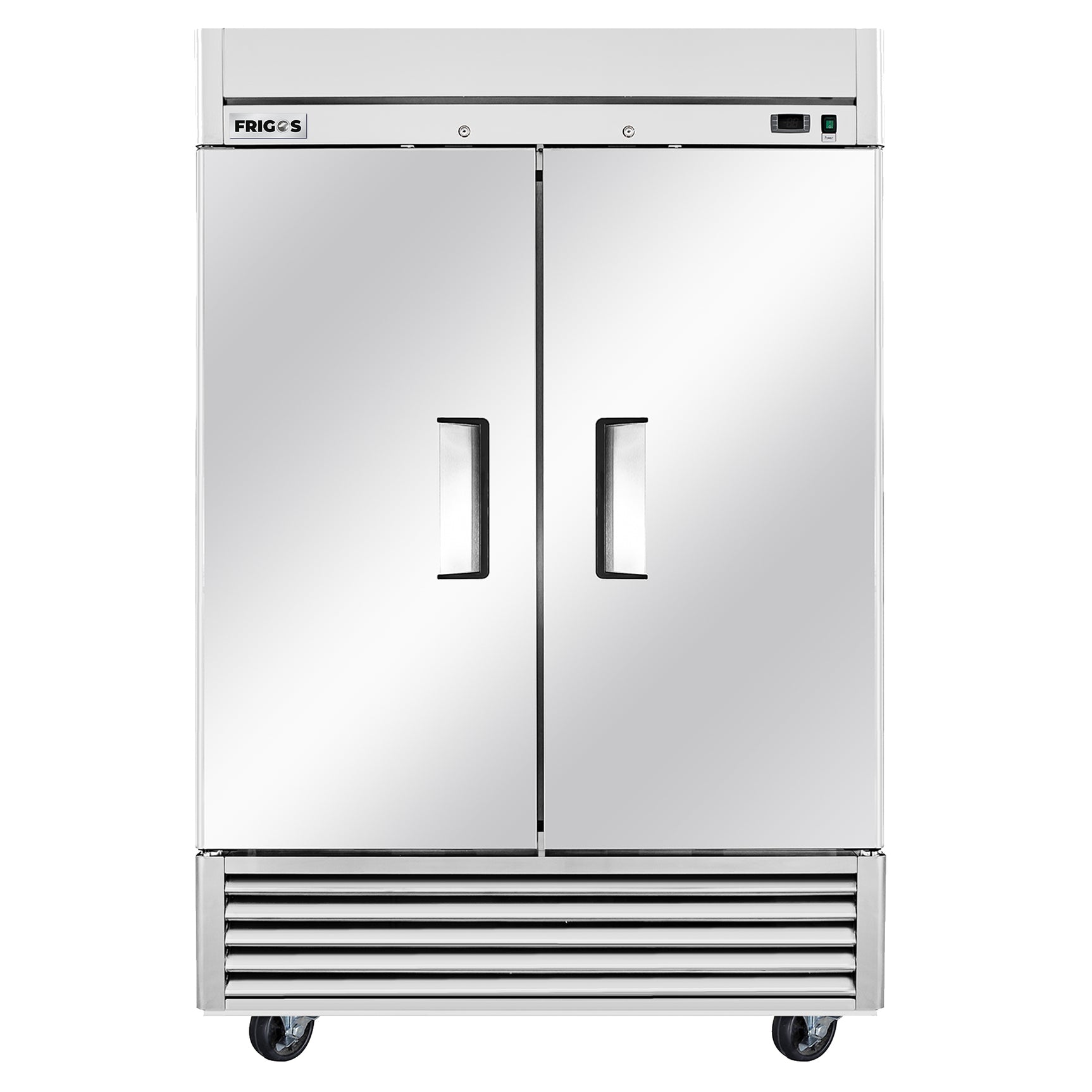 Frigos Platinum FG-RF-2DV 54 Solid 2 Door Reach-In Commercial Stainless Steel Refrigerator 41.9 Cu Ft