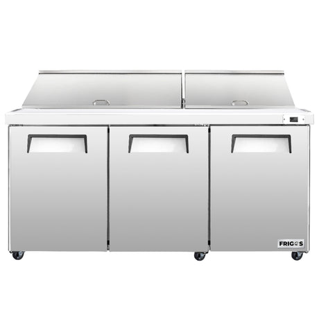 Frigos Platinum FG-SWPT-72-MTV 71.5 Mega Top 3 Door Stainless Steel Refrigerated Sandwich Prep Table