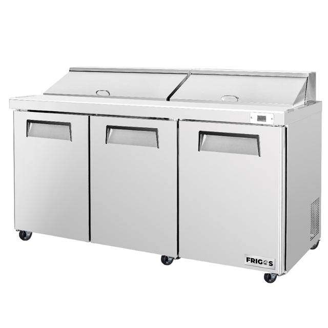 Frigos Platinum FG-SWPT-72V 71.5 3 Door Stainless Steel Refrigerated Sandwich Prep Table